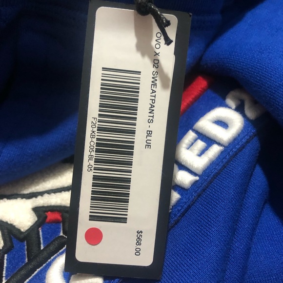 OVO x D2Squared Blue Sweatpants XL Never Worn Brand new abs Authentic, - Picture 3 of 8